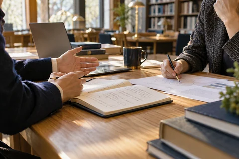 گفتوگوی پژوهشگران و یادداشتهای طراحی پروپوزال در کتابخانه